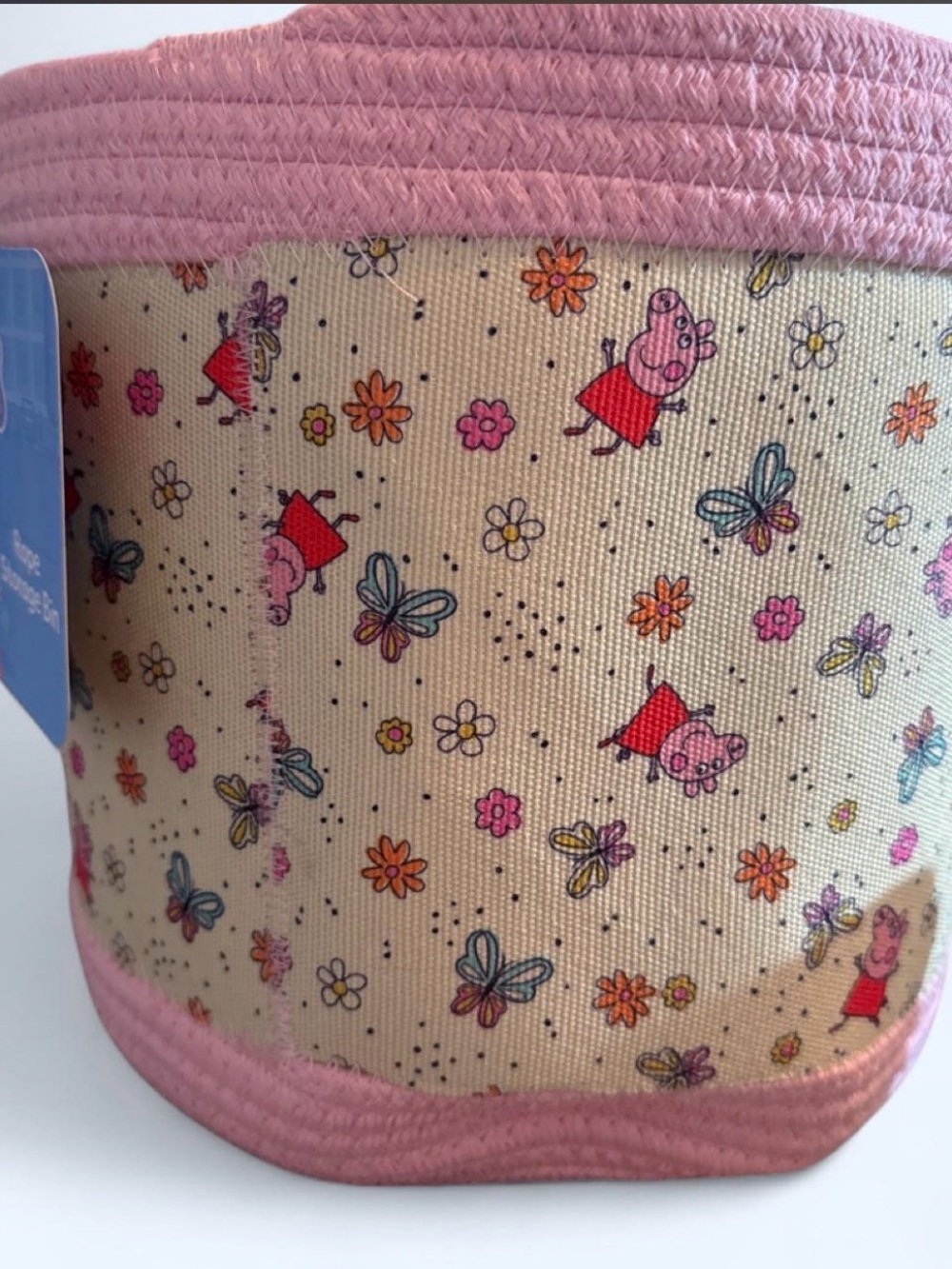 Peppa Pig Pink Floral & Character Storage Basket